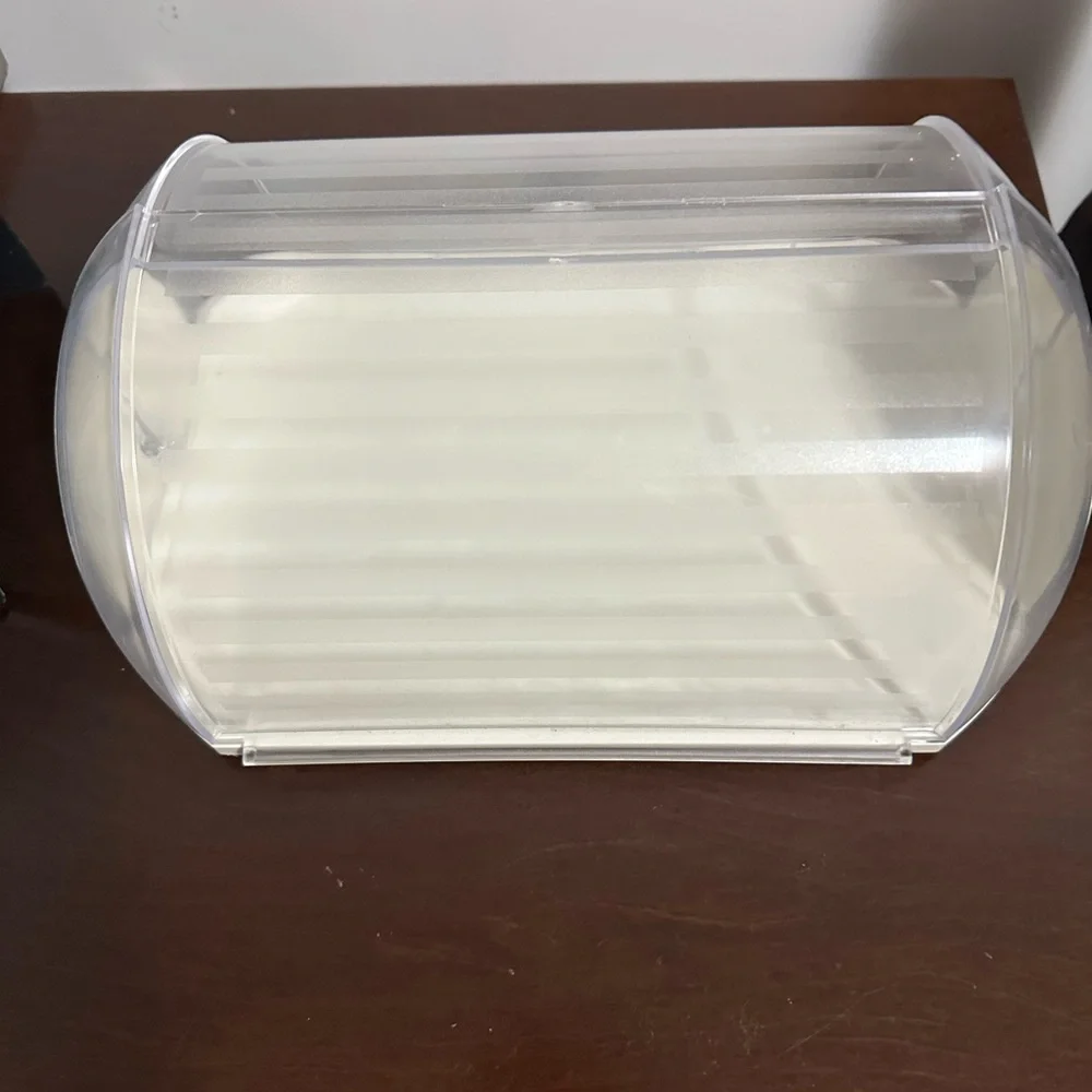 Rectangular Cake Bead Holder, Plastic, White/Transparent